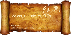 Csernyik Mátyás névjegykártya