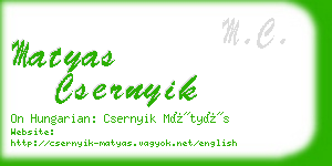 matyas csernyik business card